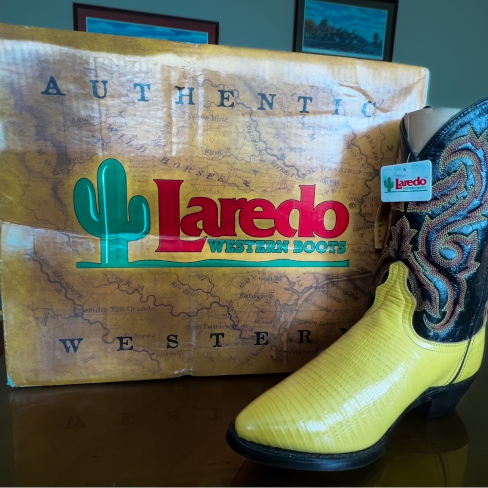 Laredo Lizard Print Boot 🤠🦎💛